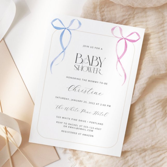 Invitación Baby Shower neutro de color azul rosado (Subido por el creador)
