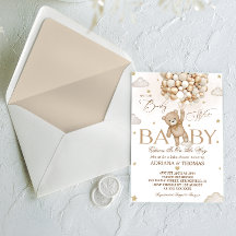 Baby Shower neutro de género Bear Brown