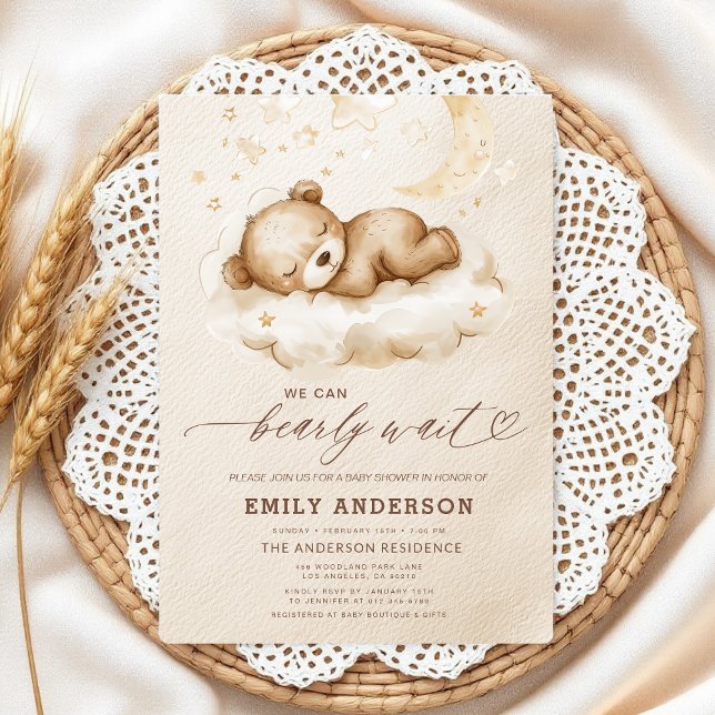Invitación Baby Shower neutro de género beige para espera tem (Subido por el creador)