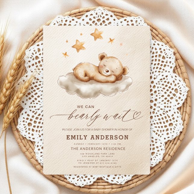 Invitación Baby Shower neutro de género beige para espera tem (Subido por el creador)