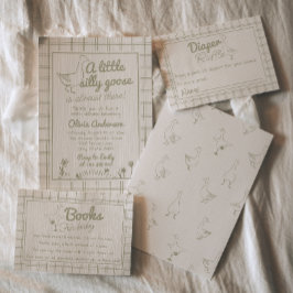 Invitación Baby Shower neutro de género de ganso suave dibuja