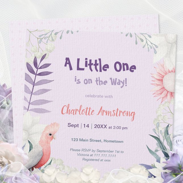 Invitación Baby Shower neutro de género de lavanda encantada (Enchanted Lavender Garden Gender-Neutral Baby Show Invitation ©Susanne Sachers - Sunny Mind 🌞)