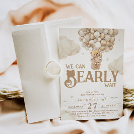Invitación Baby Shower neutro de género en globo de espera te