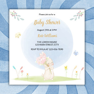 Invitación Baby Shower neutro de género femenino con color de