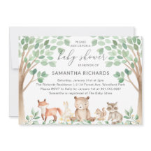 Baby Shower neutro de género para animales de bosq