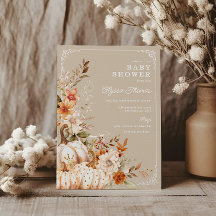 Baby Shower neutro de sexo de calabaza beige