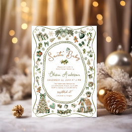 Invitación Baby Shower neutro de sexo para bebé Santa