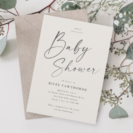 Invitación Baby Shower neutro en el guión moderno