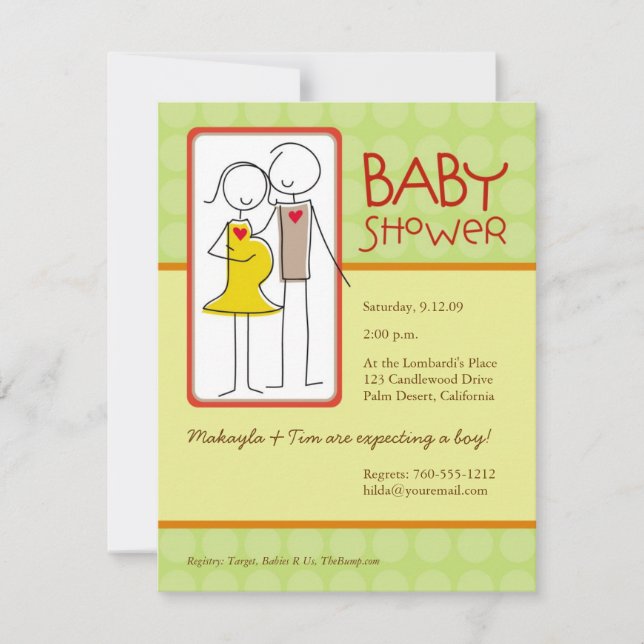 Invitación Baby Shower neutro en género (Anverso)
