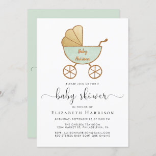 Invitación Baby Shower neutro en género con opción virtual