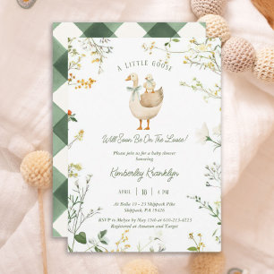 Invitación Baby Shower neutro en género ganso pequeño