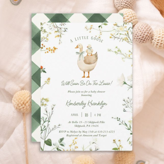 Invitación Baby Shower neutro en género ganso pequeño (Subido por el creador)
