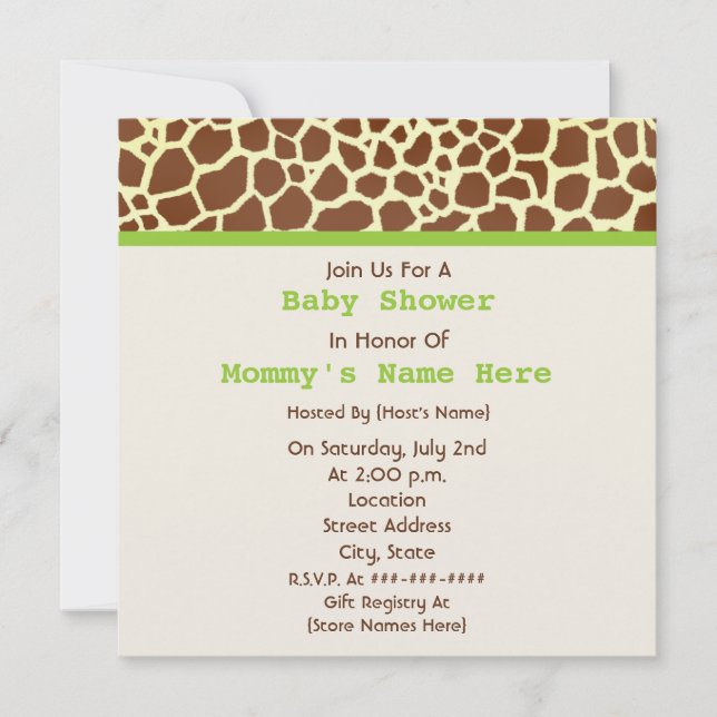 Invitación Baby Shower neutro: Oso relleno para la impresión  (Anverso)