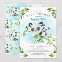Baby Shower neutro para oso panda adorable