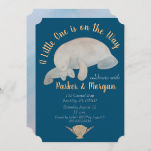 Invitación Baby Shower Ocean Animal Manatee
