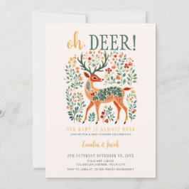 Invitación Baby Shower "Oh venado" de renos navidades
