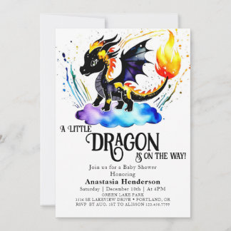 Invitación Baby Shower Online Editable Dragon Boy