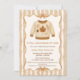 Invitación Baby Shower Otoñal Acogedor | Crema Neutro y Naran