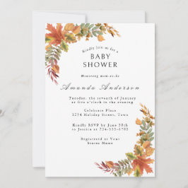 Invitación Baby Shower Otoño Boho Rústico