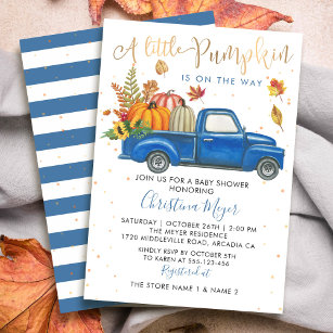Invitación Baby Shower otoño de la caída del camión de calaba
