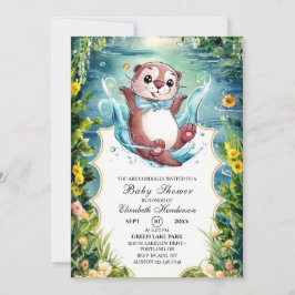 Invitación Baby Shower Otter Watercolor