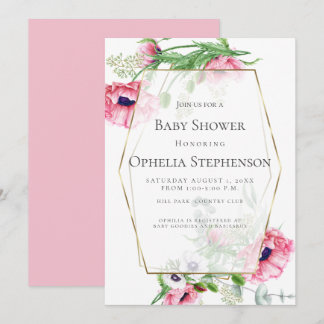 Invitación BABY SHOWER | Papas acuáticas rosas