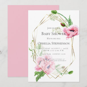 Invitación BABY SHOWER Papas rosadas
