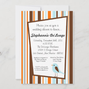 Invitación Baby Shower para animales de aves silve