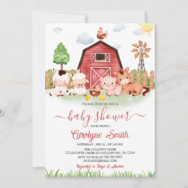 Invitación Baby Shower para animales de granja edi