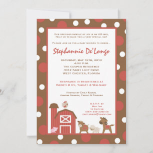 Invitación Baby Shower para animales de la granja 