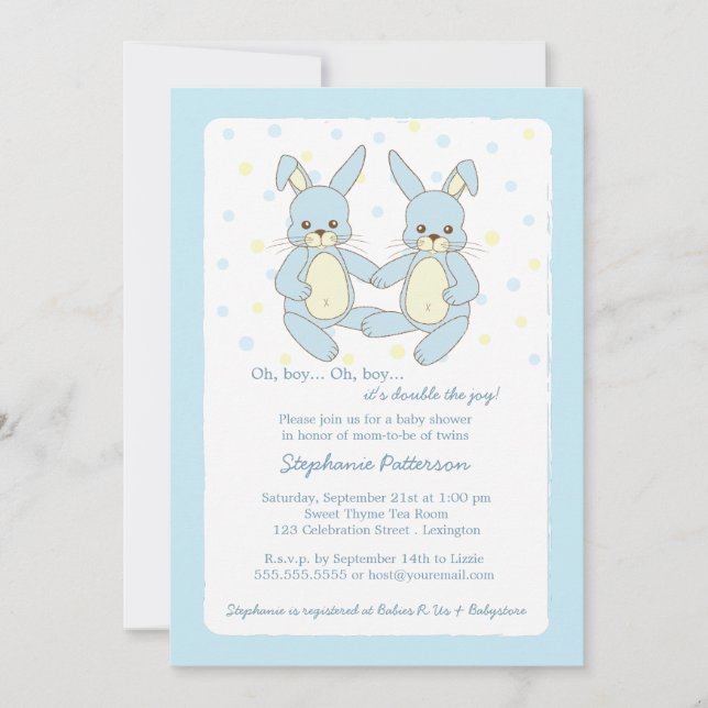 Invitación Baby Shower para bebes dulces (Anverso)