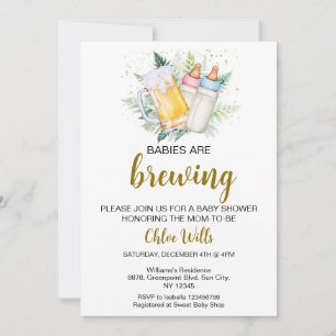 Invitación Baby Shower para bebes gemelos editable