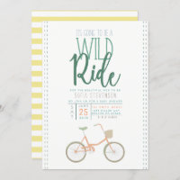 Invitación Baby Shower para bicicleta retro