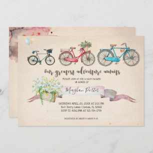 Invitación Baby Shower para bicicletas antiguas