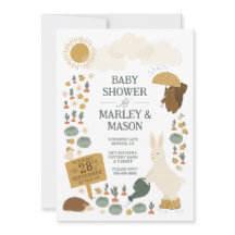 Invitación Baby Shower para conejito de ducha de p