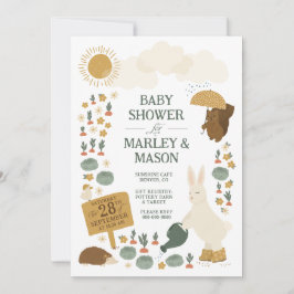 Invitación Baby Shower para conejito de ducha de p
