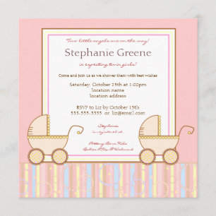 Invitación Baby Shower para doble portadora Chica 