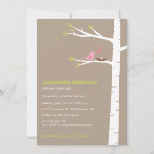Invitación Baby Shower para el nacimiento de aves 
