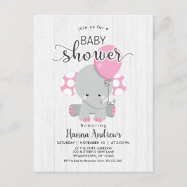 Invitación Baby Shower para Elefante Rosa de Mader