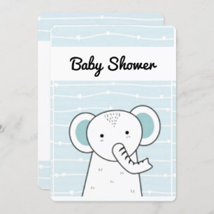 Invitación Baby Shower para elefantes azules