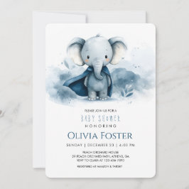 Invitación Baby Shower para Elephant de Superhéroe