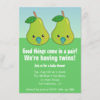 Baby Shower para Gemelos - Lindas peras con chupet