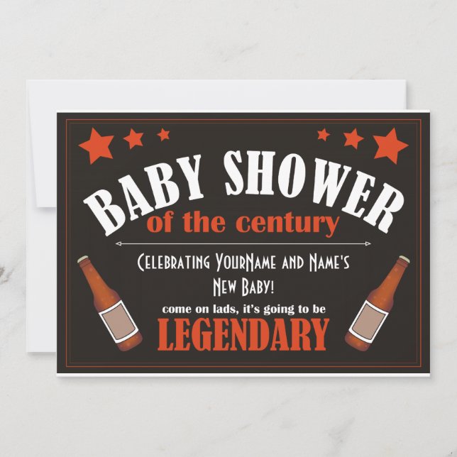 Invitación Baby Shower para hombres (Anverso)