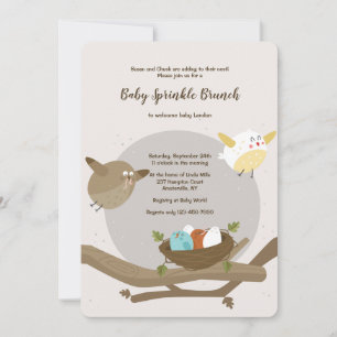 Invitación Baby Shower para la familia de aves