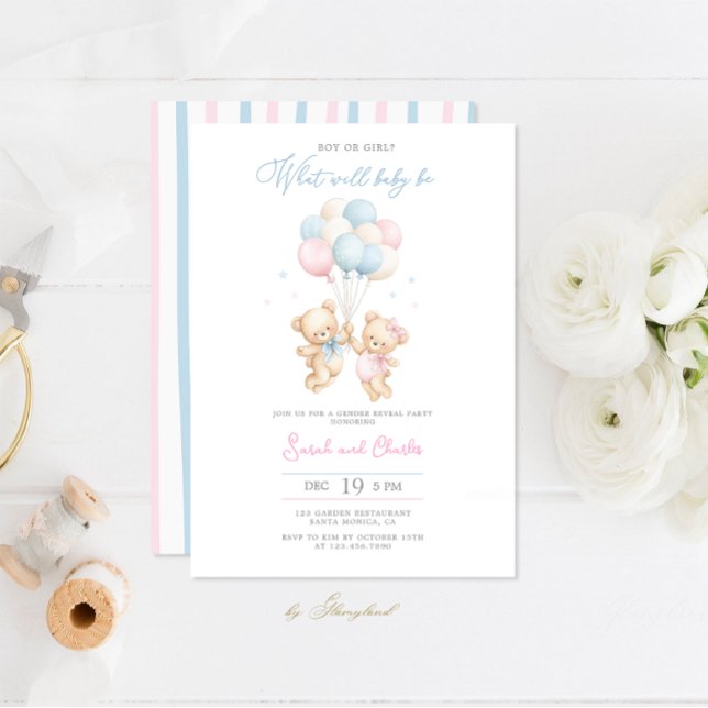Invitación Baby Shower para revelación de género e (Subido por el creador)