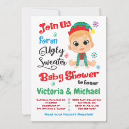 Invitación Baby Shower para suéter feo