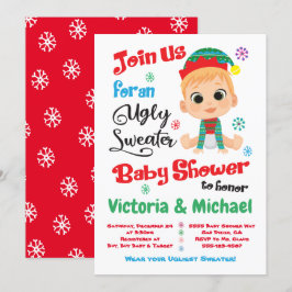 Invitación Baby Shower para suéter feo