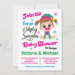 Invitación Baby Shower para suéter feo