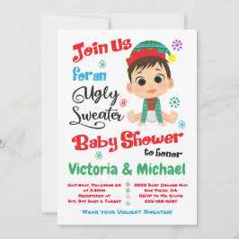 Invitación Baby Shower para suéter feo