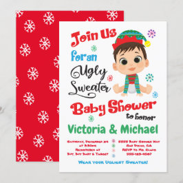 Invitación Baby Shower para suéter feo